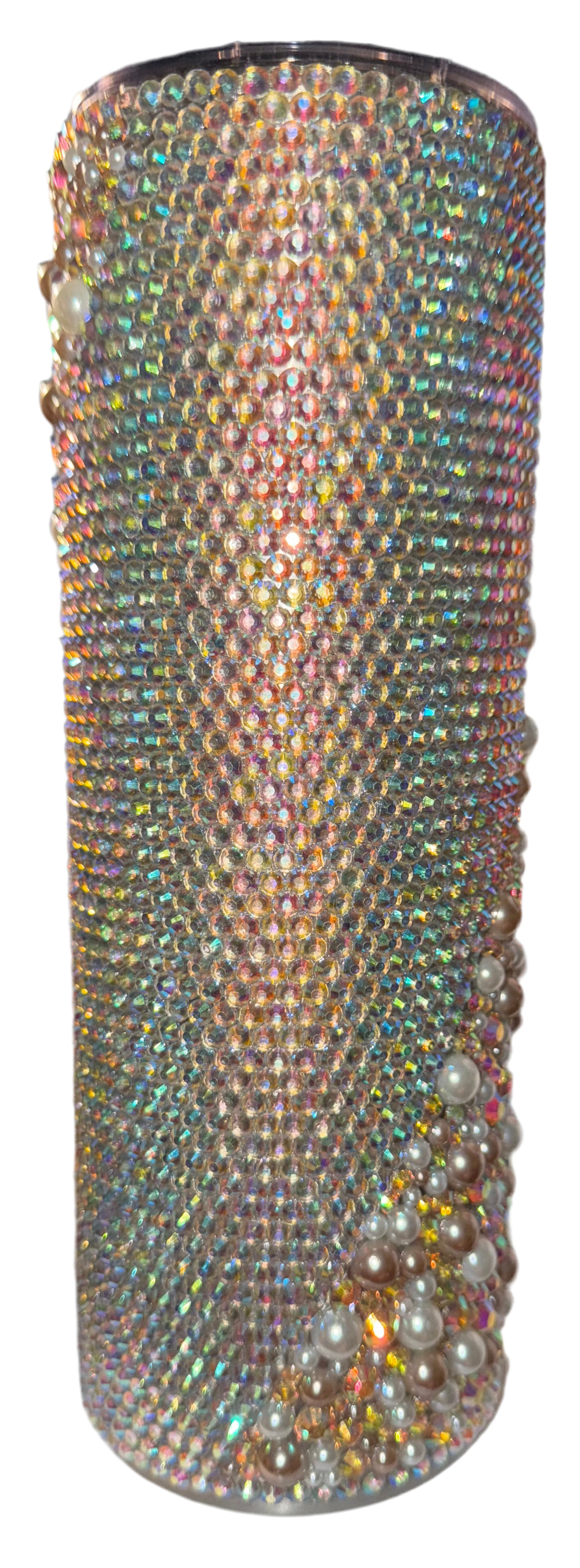 Champagne Bling Babe Pearl Wave Tumbler – 20 oz Glam Cup